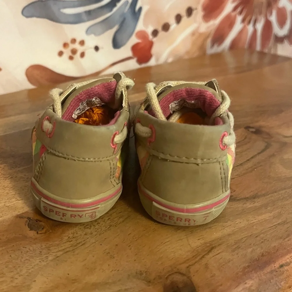 Y2K Vintage Sperry Top Sider 3M Infant Baby Preppy Colorful Intrepid Crib Shoes